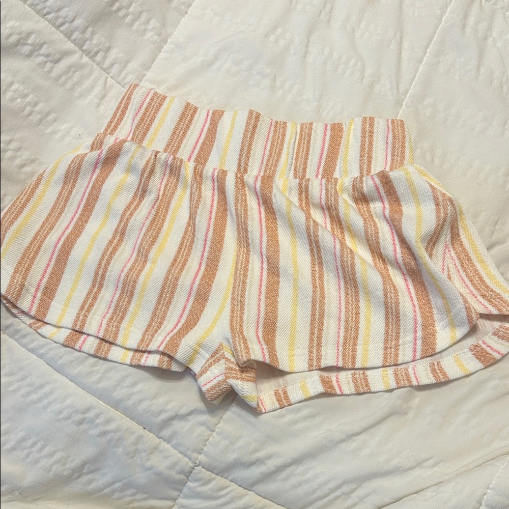 Roxy Striped Women's Shorts in Yellow and Orange
